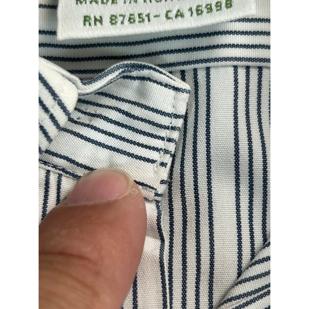 Vintage Lacoste Striped Dress Shirt Men's Size 38 Cotton Button Up White Blue - Picture 6 of 9
